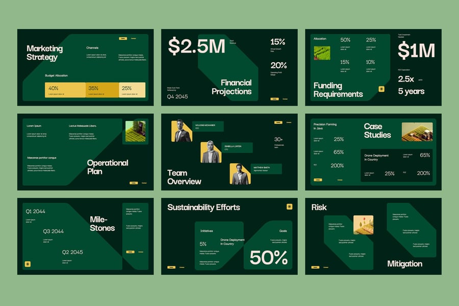 变形互动农业业务计划PPT模板 (PPTX)