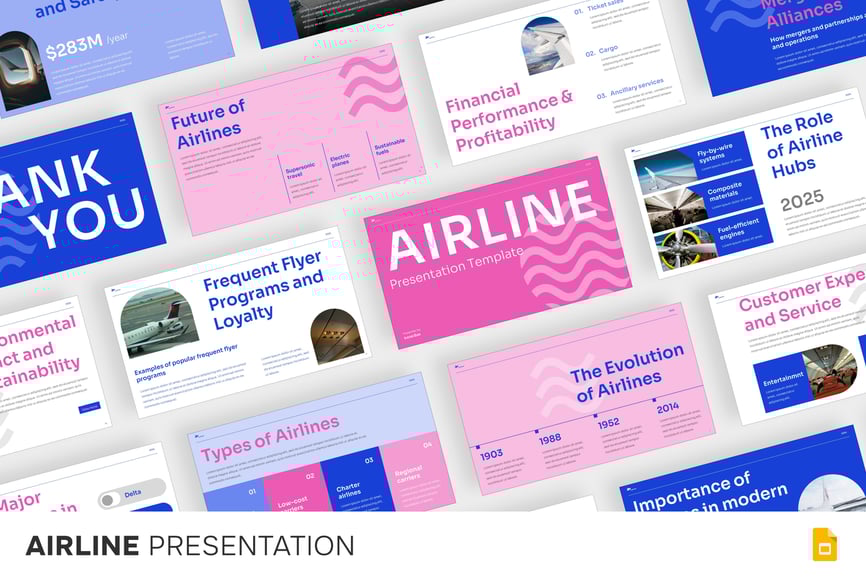 航空公司PPT模板 (PPTX)