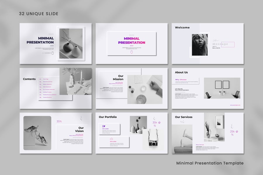 极简主义市场分析PPT模板 (PPTX)