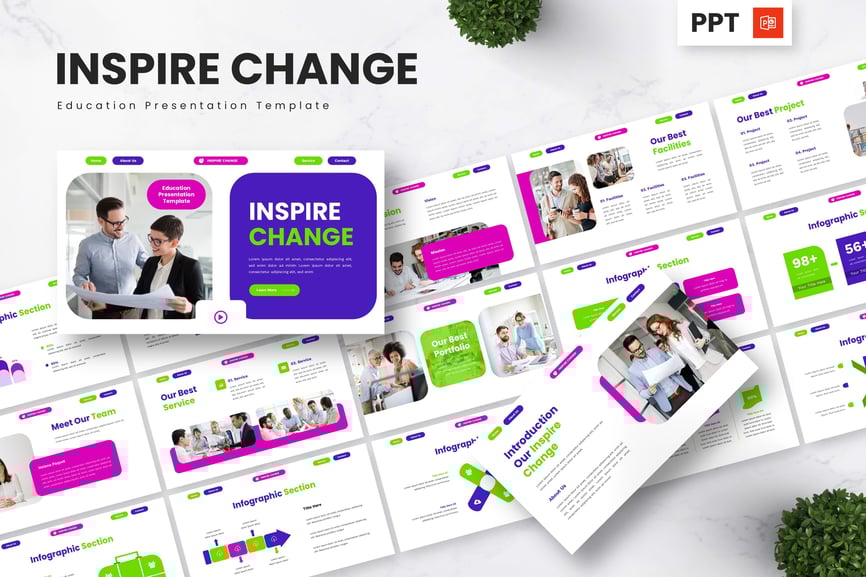激发变革 – 教育PPT模板 (PPTX)