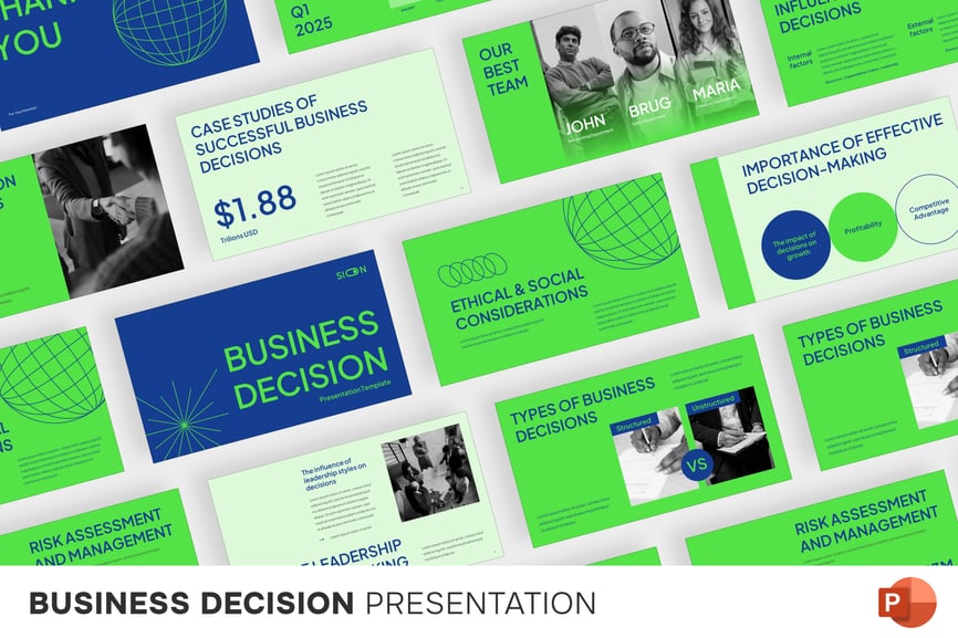 业务决策PPT模板 (PPTX)