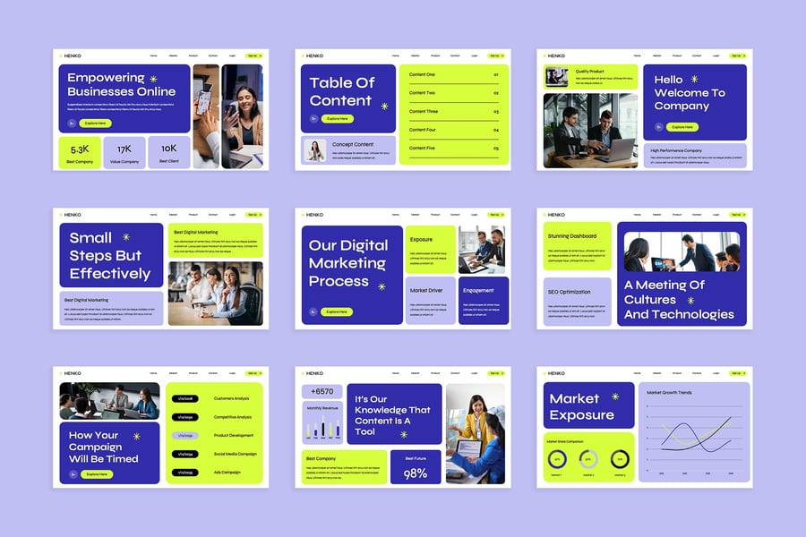 数字营销业务PPT模板 (PPT,PPTX)