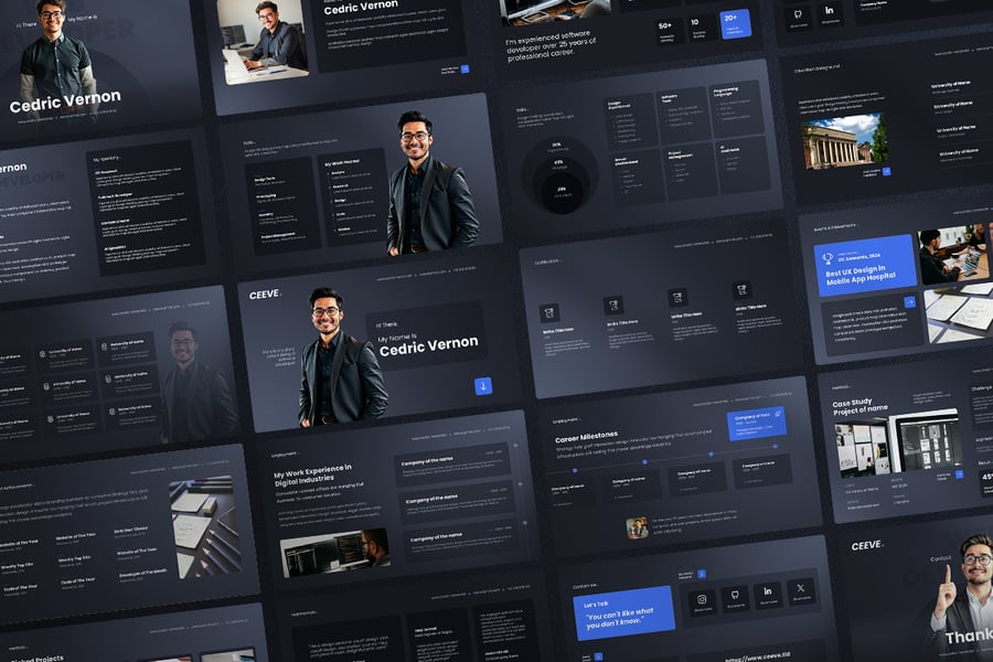 专业简历简历PPT模板 (PPTX)