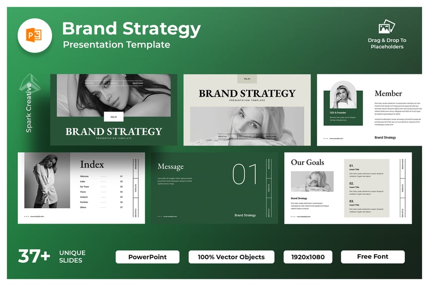 品牌战略演示模板PPT模板 (PPTX)