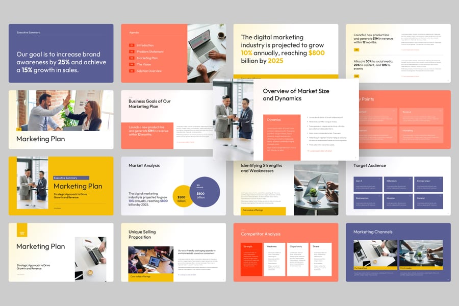 营销计划PPT模板 (PPTX)