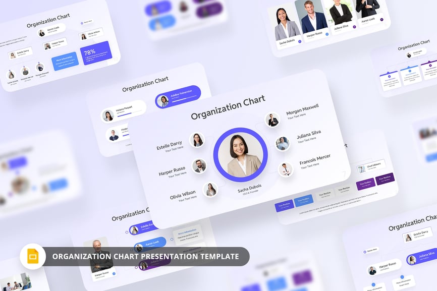 组织架构图PPT模板 (PPTX)