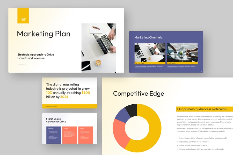 营销计划PPT模板 (PPTX)