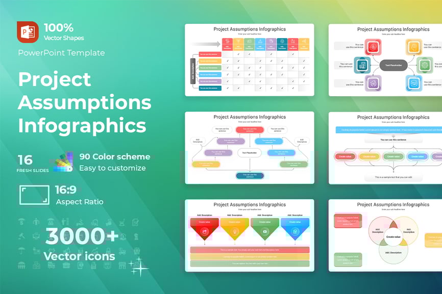 项目假设图表PPT模板 (PPTX)