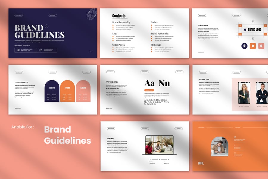 品牌指南演示模板PPT模板 (PPTX)