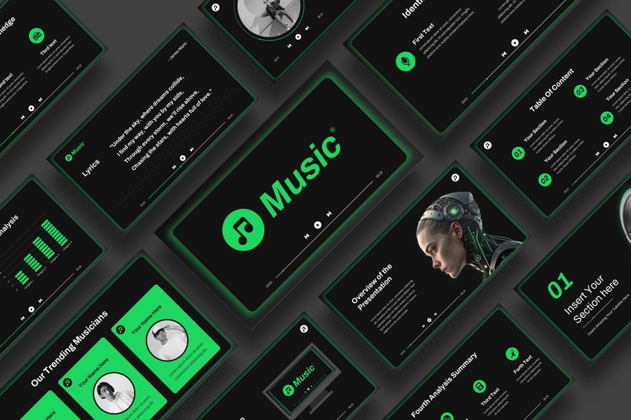 音乐PPT模板 (PPT,PPTX)