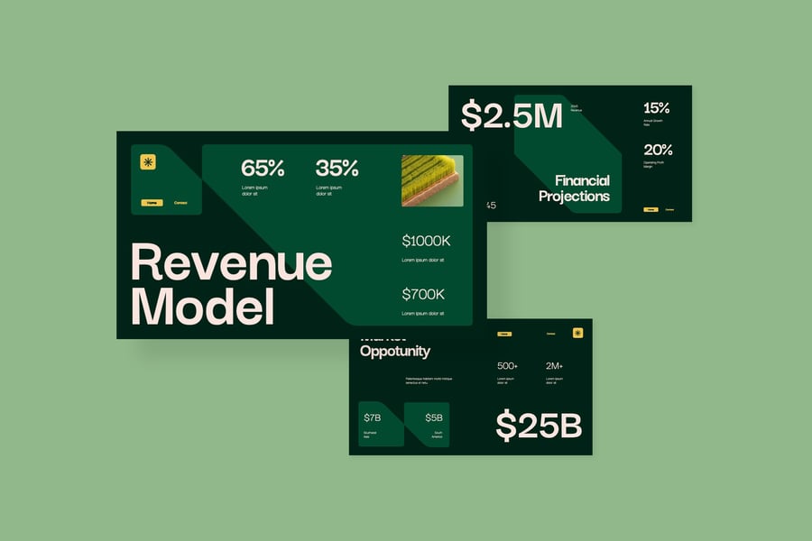 变形互动农业业务计划PPT模板 (PPTX)