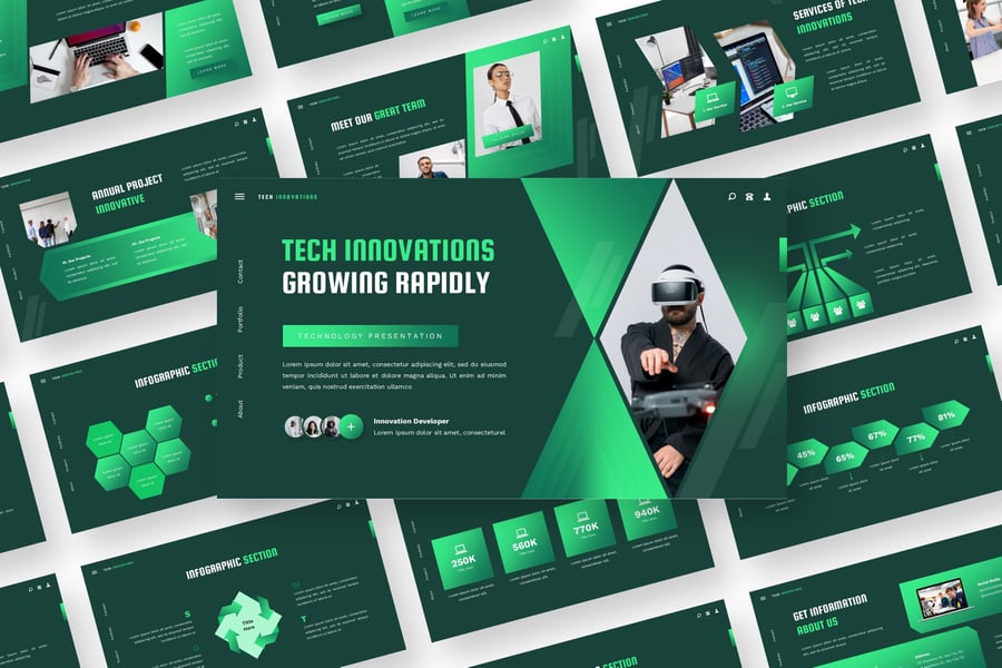 技术创新 – 技术PPT模板 (PPTX)