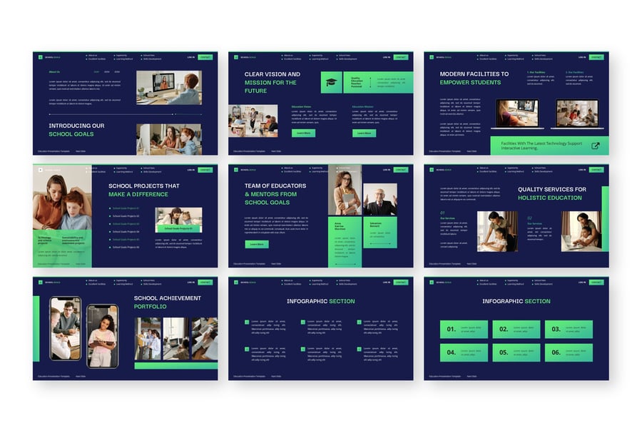 学校目标 – 教育PPT模板 (PPTX)