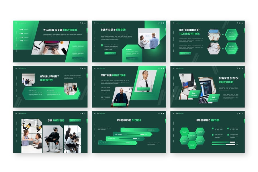 技术创新 – 技术PPT模板 (PPTX)