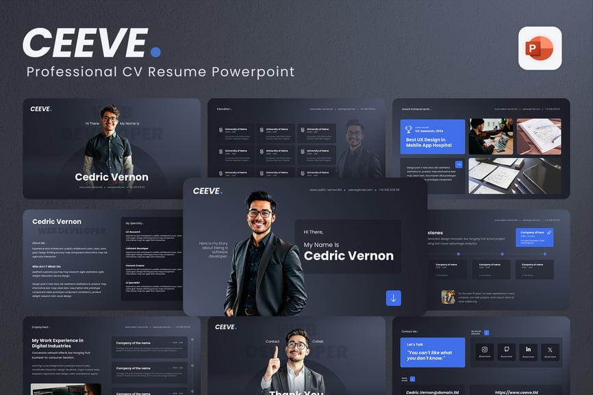 专业简历简历PPT模板 (PPTX)