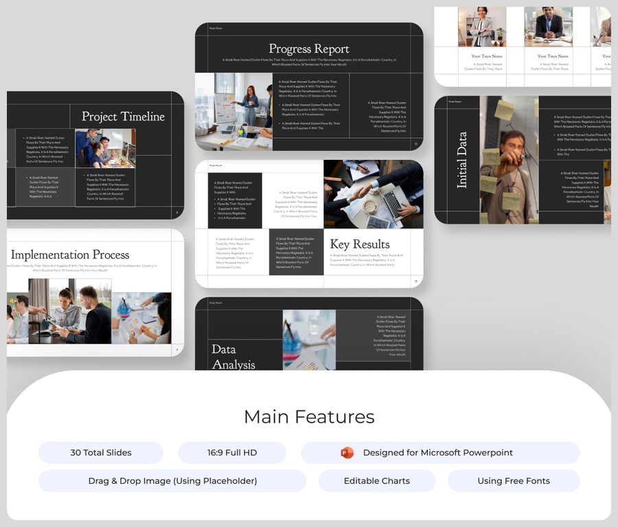 项目报告PPT模板 (PPTX)