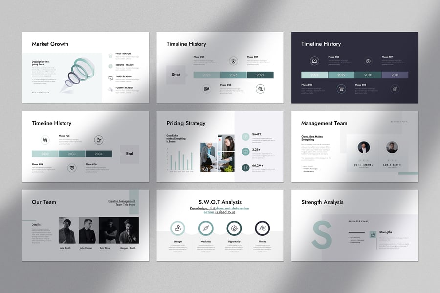 业务计划演示模板PPT模板 (PPTX)