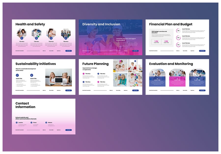 教育 学校计划PPT模板 (PPTX)
