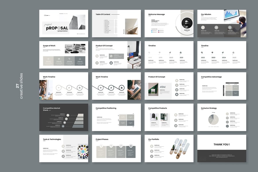 项目提案PPT模板 (PPTX)