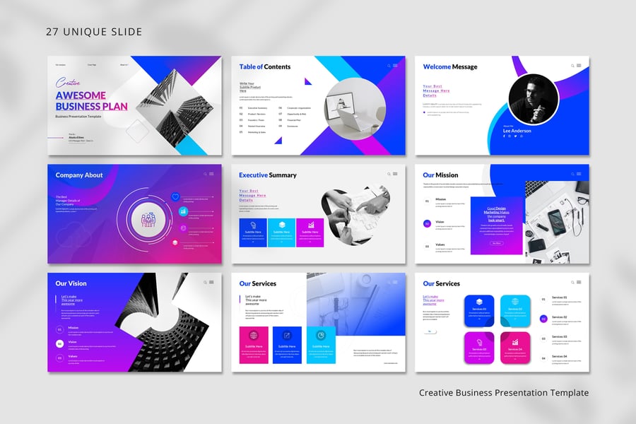 业务计划演示模板PPT模板 (PPTX)