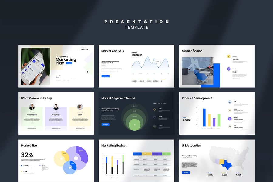 企业营销计划演示模板PPT模板 (PPTX)