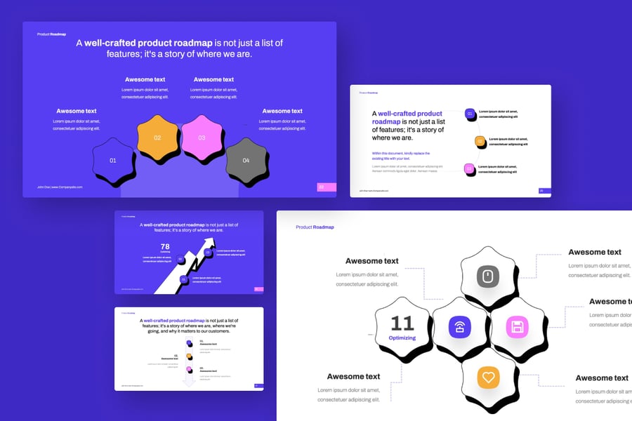 产品路线图PPT模板 (PPTX)
