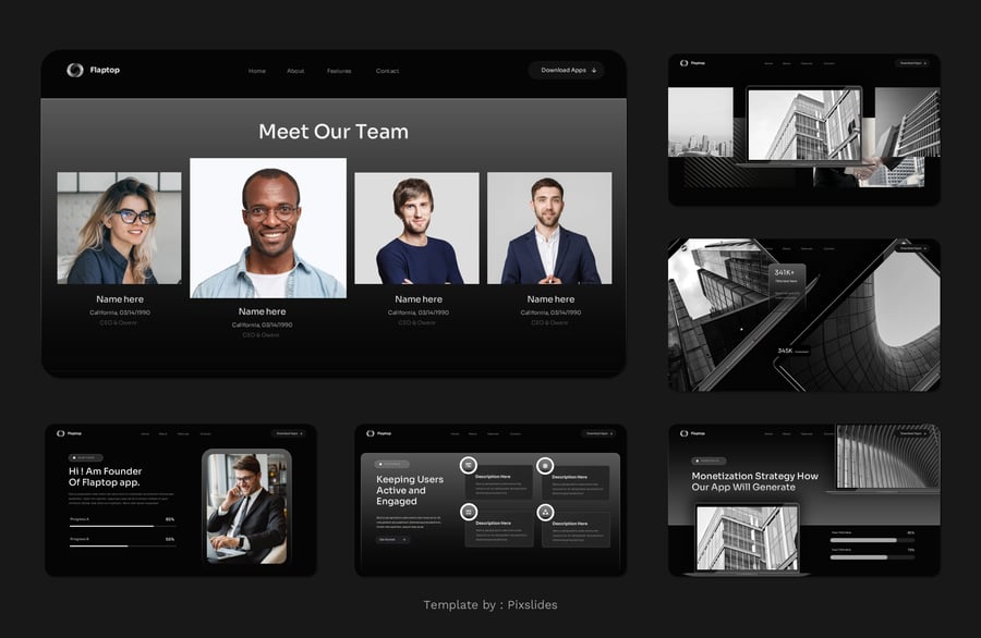 笔记本设备模型样机PPT模板 (PPT,PPTX)