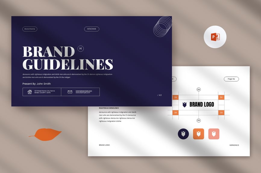 品牌指南演示模板PPT模板 (PPTX)