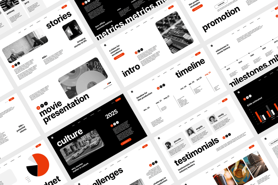 电影制作PPT模板 (PPTX)