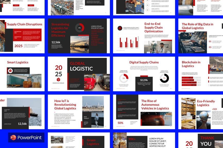 全球货物物流PPT模板 (PPTX)