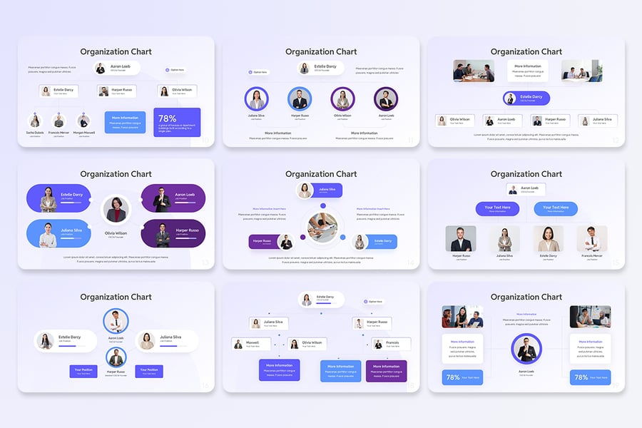 组织架构图PPT模板 (PPTX)