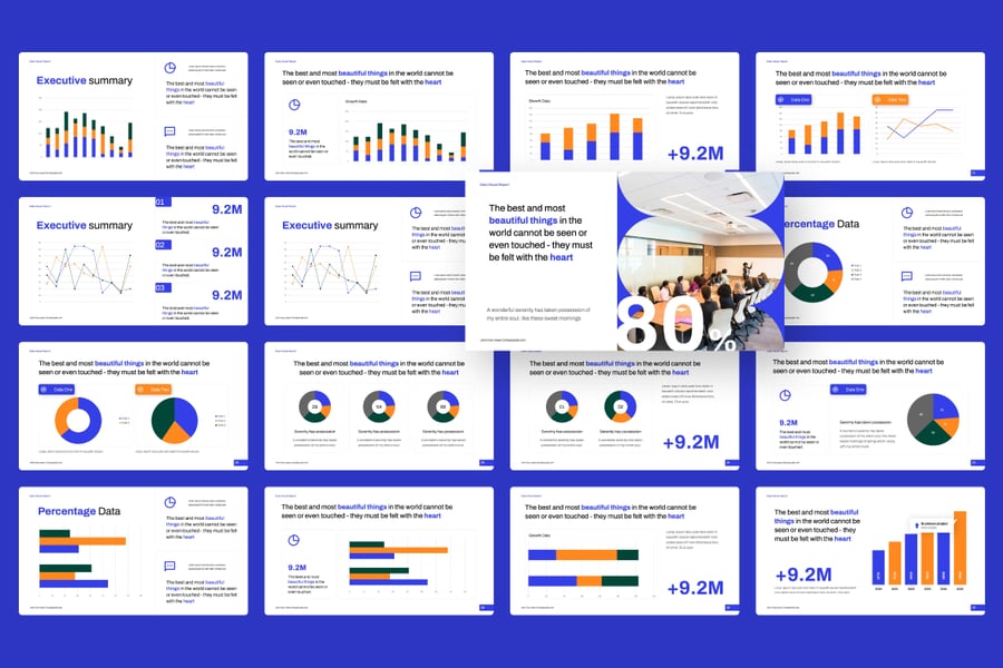 数据视觉报告PPT模板 (PPTX)