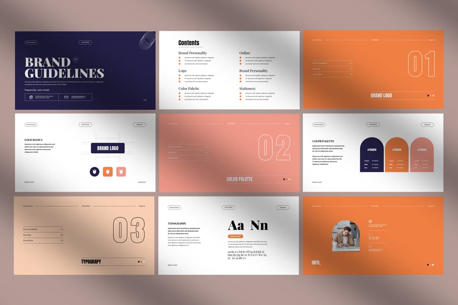 品牌指南演示模板PPT模板 (PPTX)
