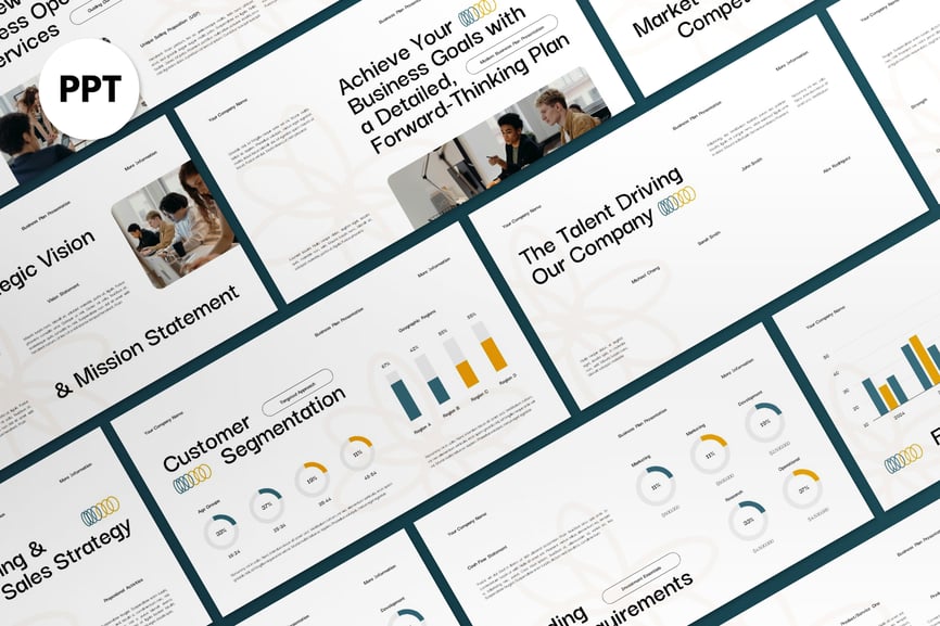 奶油黄色现代商业计划PPT模板 (PPT,PPTX)