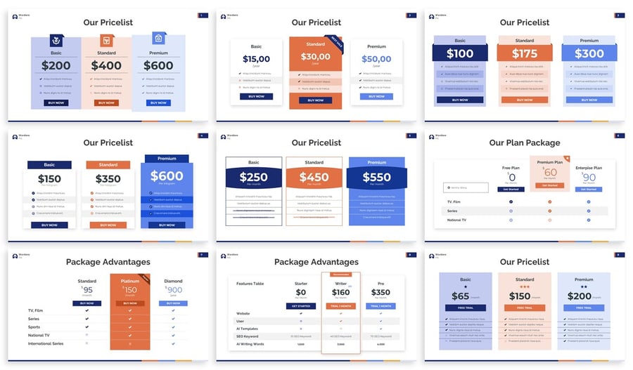 信息图定价PPT模板 (PPT,PPTX)