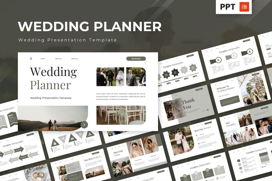 婚礼策划师  PPT模板 (PPTX)