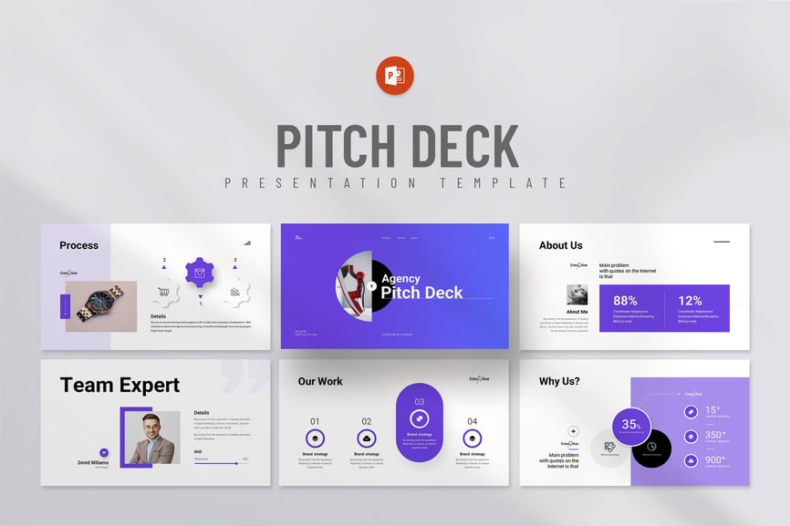 创意代理商的音调演示PPT模板 (PPTX)