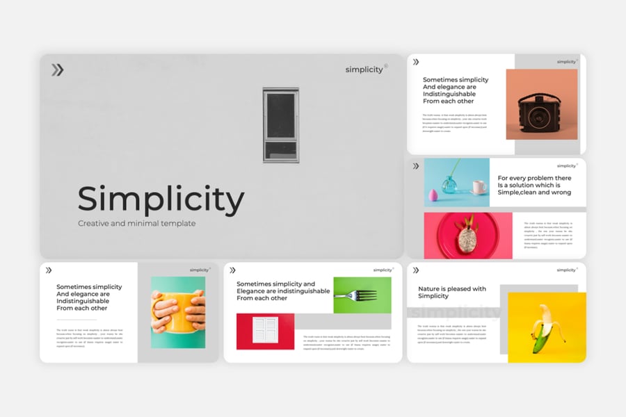 极简主义流行色彩PPT模板 (PPTX)