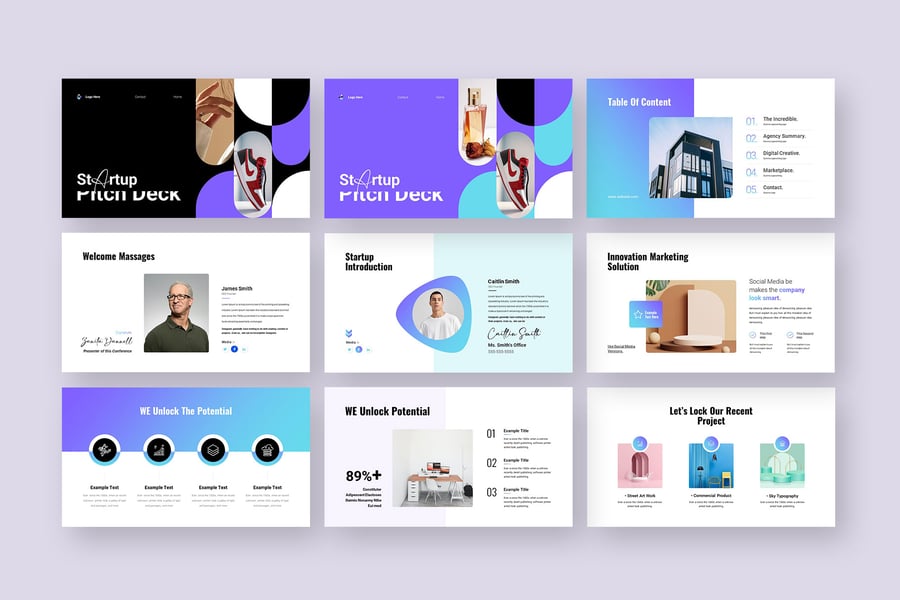 业务启动螺距甲板演示PPT模板 (PPTX)