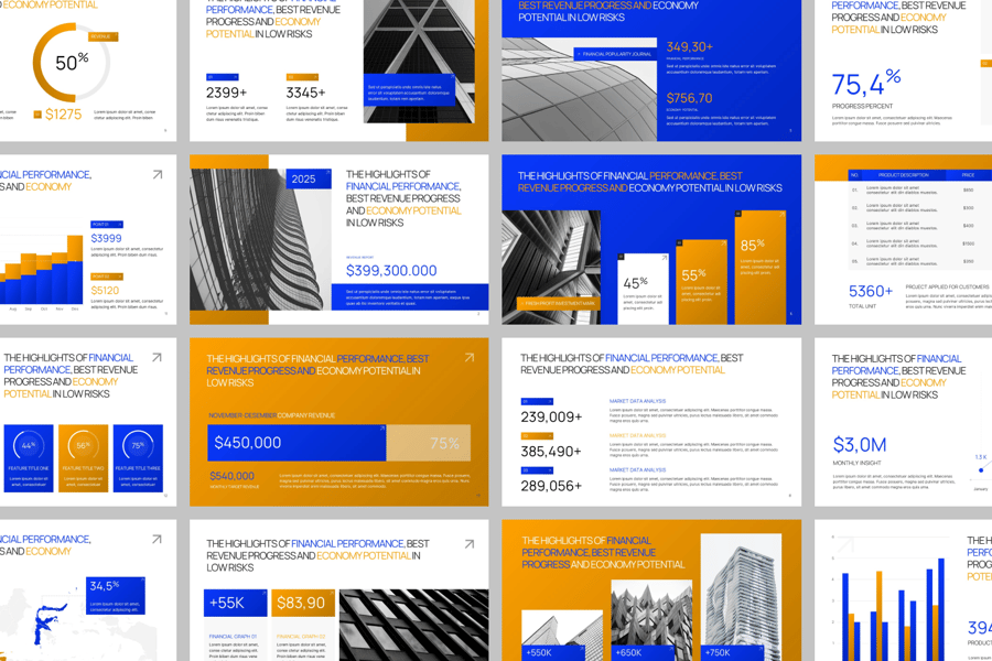 财务绩效PPT模板 (PPTX)