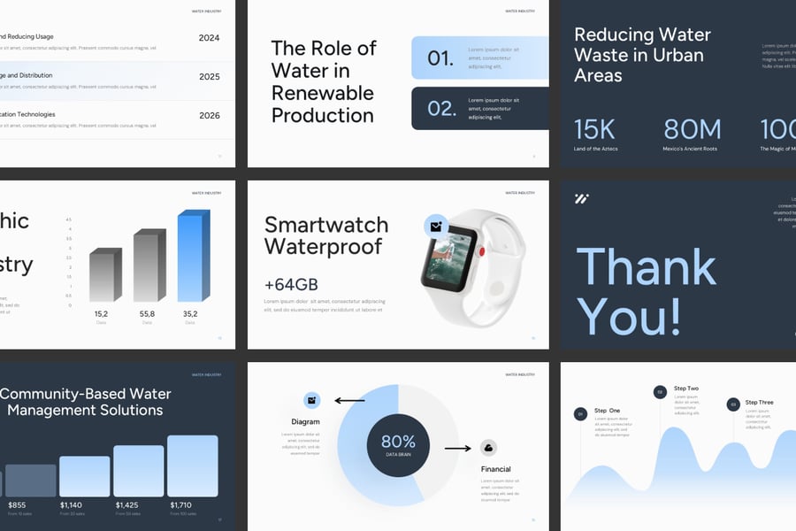 水行业PPT模板 (PPTX)