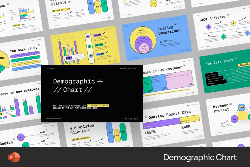 人口统计图PPT模板 (PPTX)