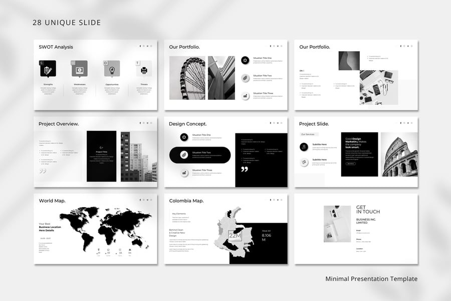 极简主义呈现模板PPT模板 (PPTX)