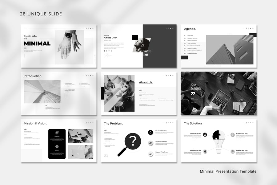 极简主义呈现模板PPT模板 (PPTX)