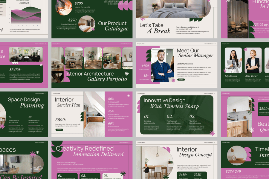 室内建筑PPT模板 (PPTX)