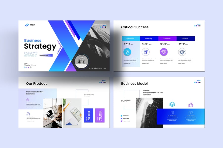 业务策略演示模板PPT模板 (PPTX)