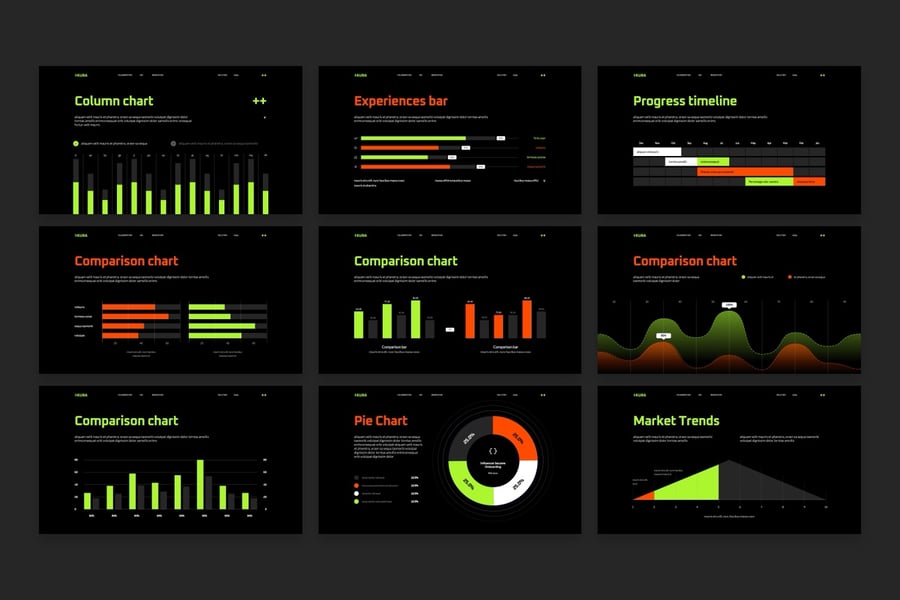 图表信息图表PPT模板 (PPTX)