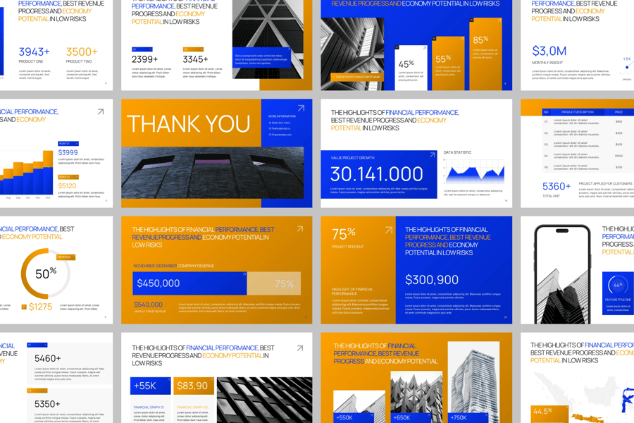 财务绩效PPT模板 (PPTX)