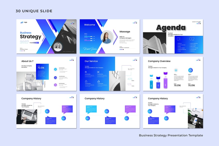 业务策略演示模板PPT模板 (PPTX)