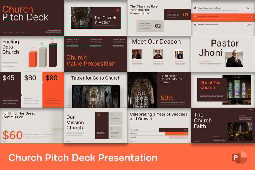 教堂介绍PPT模板 (PPTX)